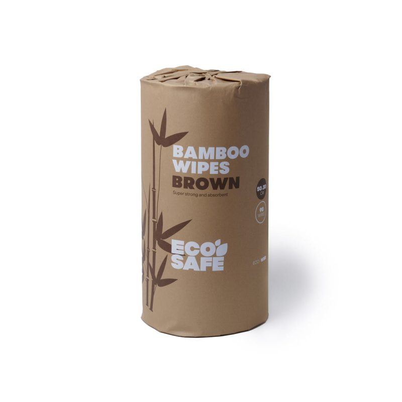 Brown Wipes Bamboo 50cm x 30cm, 90 Wipes/Roll