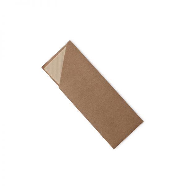 Kraft Cutlery Pouch with 2ply Bamboo Napkin