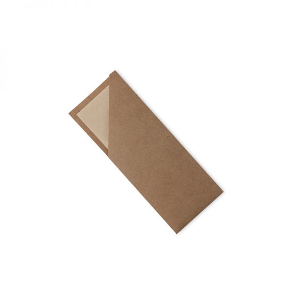 Kraft Cutlery Pouch with 2ply Bamboo Napkin - "Value" Range